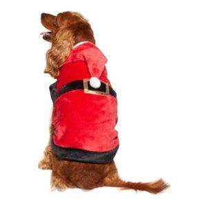 Dog Pet Santa Claus Sweater Jacket - Plush Red Hat Belt Size S Holiday Christmas